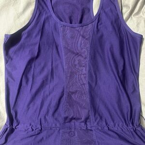 Purple Athleta Sleeveless Athletic Top with back zip pocket